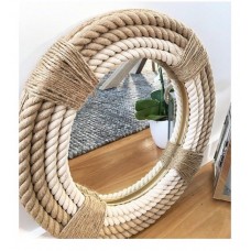 Handmade Round Rope Twisted Mirror Hampton Nautical Design Home Decor 41cm   153134939236